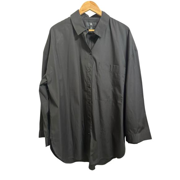 J. Crew women's black The Oversized Shirt‎ long sleeve size XL - Picture 1 of 6